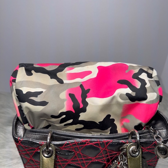 Christian Dior Cannage two-Way Handbag with Pink Stitching~Pre-Loved - Picture 14 of 16